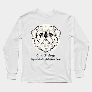 Shi Tzu Dog Face Long Sleeve T-Shirt